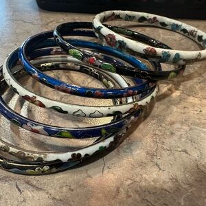 Colorful Cloisonné Bangle Set